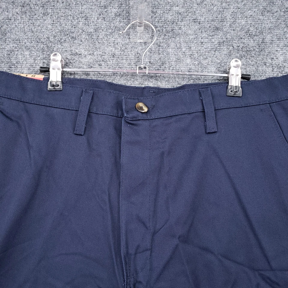 NUEVO Pantalones Cortos Rojo Kap Para Hombres 38x10 Azul Bermudas Lavado Medio Frente Plano Cremallera Bolsillo Mosca Foto 3 de 4