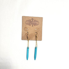 Plunder Gold and turquoise Dangle Earrings NWT