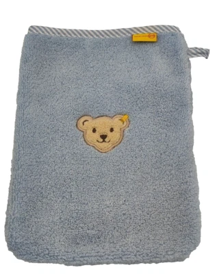 Steiff Baby Waschlappen mit Bär blau