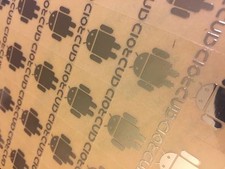 sticker for Android AndroBot Aufkleber 28mm x 25mm chrome label badge logo