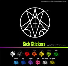 Morbid Satan Devil Angel 666 Pentagram Vinyl Decal Bumper Sticker Car Emo Goth