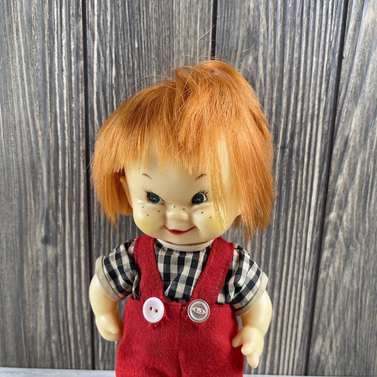 Vintage Herman Pecker Little Imp Japan Boy Doll with Red Hair And