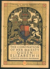 1953 Original La Coronación de Su Majestad la Reina Isabel II Programa de Souvenirs