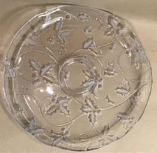 Mikasa "Season's Holly" Chip and Dip Tray Clear w/ Frosted Holly