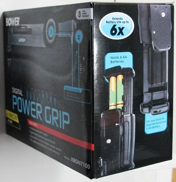BOWER, Empuñadura Digital Power para Cámara Nikon D7100, XBGN7100 Foto 3 de 4