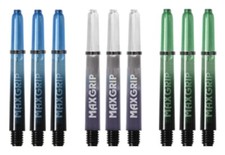 3 Sets XQMax Max Grip Gradient Midi Dart Shafts - Blue Clear Green