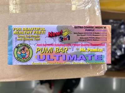 Mr. Pumice Pumi Bar Purple Sponge Skin Callus Remove Tools  Extra Coarse/Medium