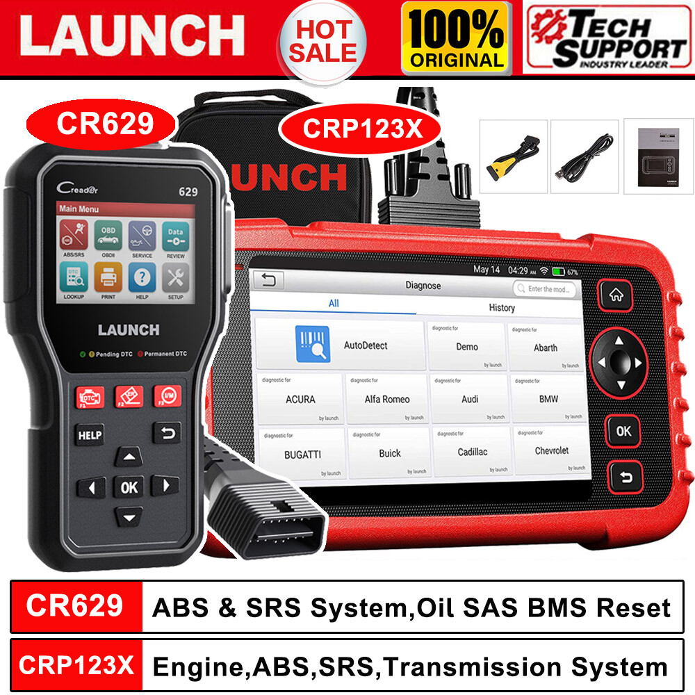 LAUNCH CRP123X/CR629 OBD2 Scanner ABS SRS Code Reader Engine Car