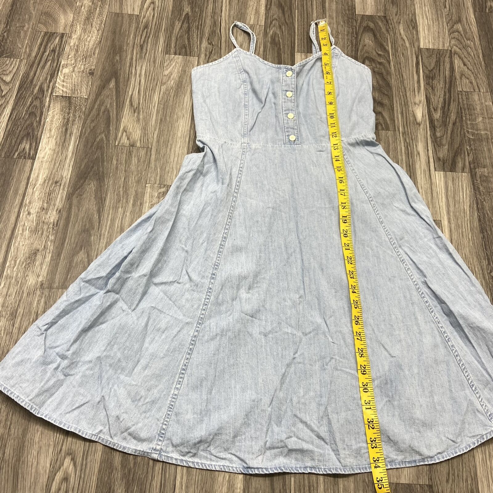 GAP Button Front Adjustable Strap Blue Denim Casu… - image 8