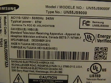 Samsung TV model  UN55JS9000FXZA    Various Parts