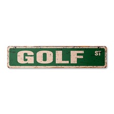 GOLF Vintage Street Sign Metal Plastic player lover clubs shoes clothes