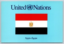Postcard United Nations Egypt Flag Egyptian Nationas Unies