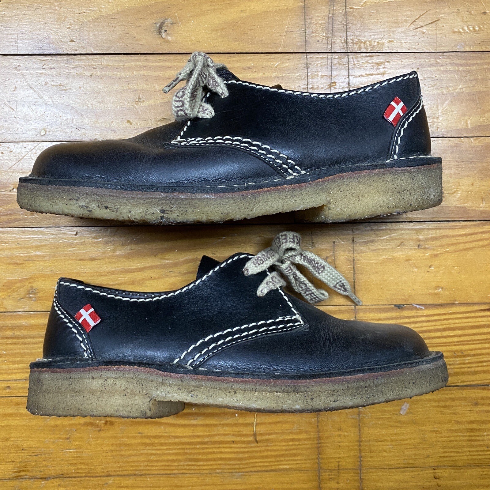 Original Danish Duckfeet Lace Up Leather Shoes Brown Womens Size EU 37 Size US 8