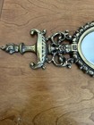 Antique Vintage Brass Pagoda MIRROR WALL SCONCE candle holder Chinoiserie — photo 5