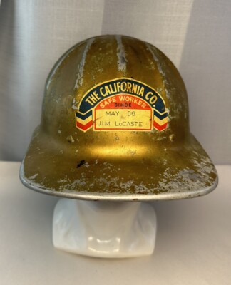 1950s Aluminum Hard Hat The California Company Safe Worker 1956 Jim LoCaste