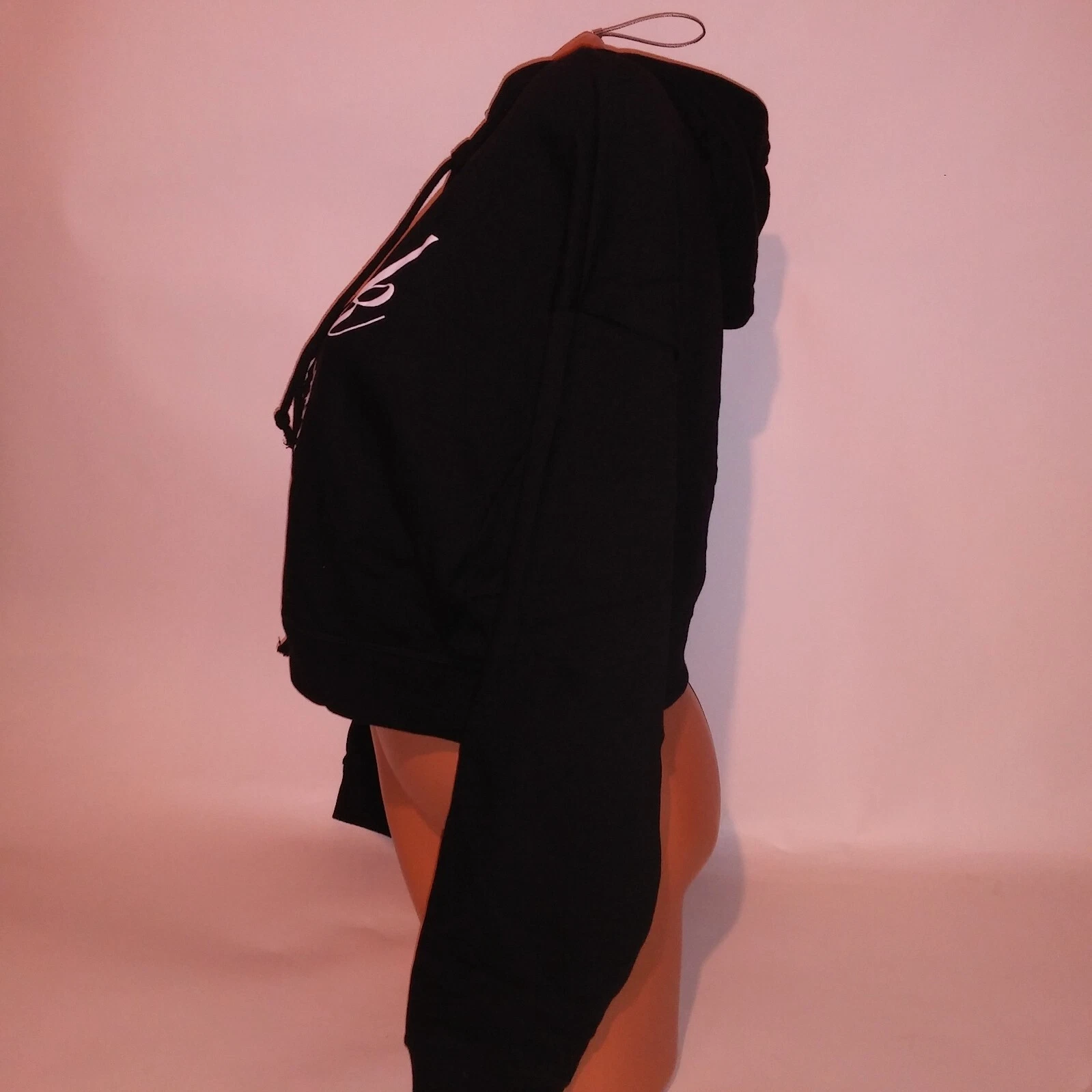 UNDERCOVER Felpa con cappuccio Victoria Secret ROSA Crop nera bianca logo pullover manica lunga