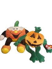 Ty Halloween Jack O Lantern Pumpkin Porter Candy Corn Plush Stuffed Toy Decor