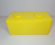 Vintage Empty Yellow Chubs Wipes Stackable Blocks Storage Containers, Pre-Owned