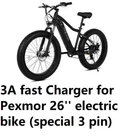 ?fast 3A Adapter battery Charger For walmart Pexmor 26" electric bike (3 PIN)