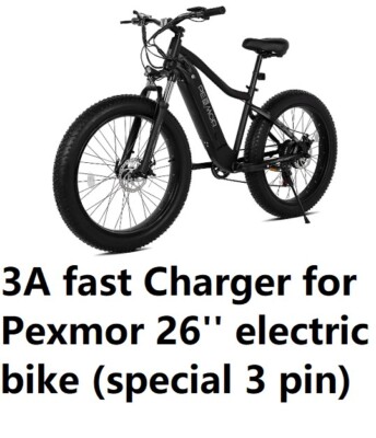 fast 3A Adapter battery Charger For walmart Pexmor 26" electric bike (3  PIN) | eBay
