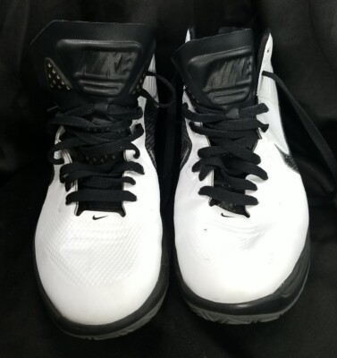 NIKE MEN'S LUNAR HYPERQUICKNESS TB BASKETBALL SHOES SIZE 9.5 WHITE/BLACK