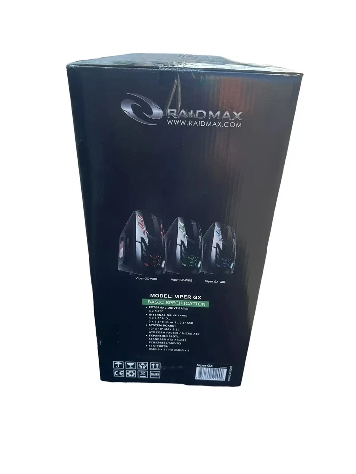 Estuche para computadora Viper GX ATX Estuche en torre PC para juegos Nuevo en caja Foto 3 de 4