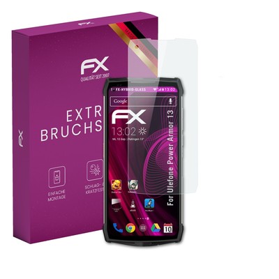 atFoliX Glasfolie für Ulefone Power Armor 13 Displayfolie 9H Schutzpanzer