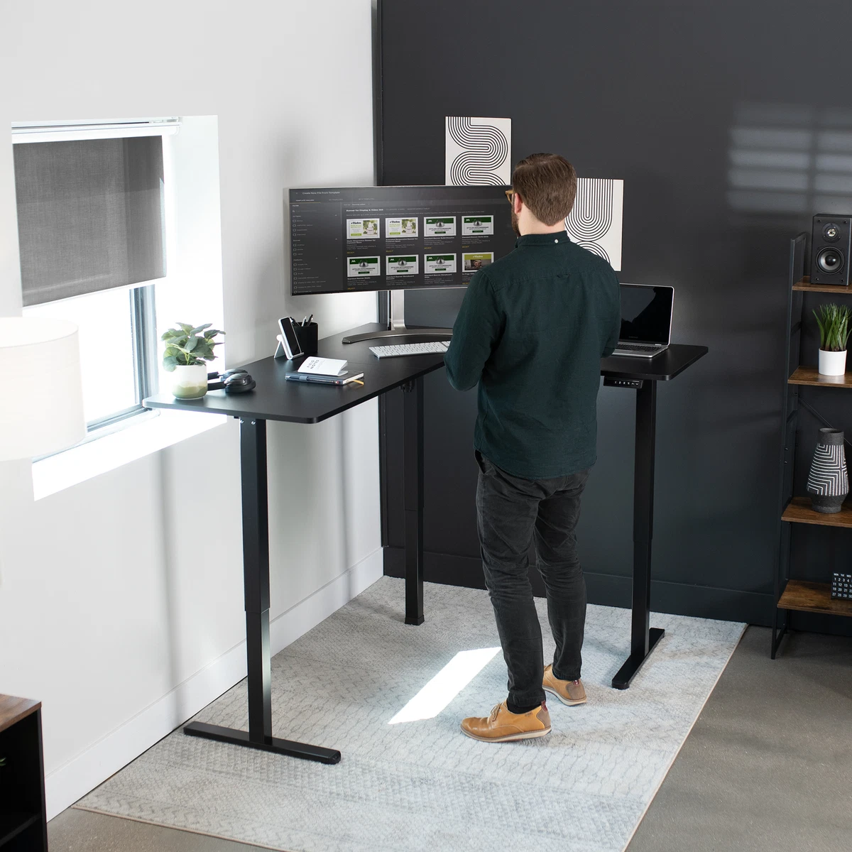 Corner standing desk deals