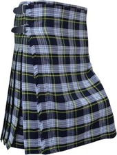 Men's 8 Yard Dress Gordon Tartan Kilt with Pleats  Leather Straps