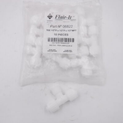 10 pack Flair-It 06822 1/2'' P x 1/2'' P x 1/2'' MPT PEX Tees