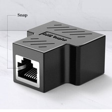 UP10x RJ45 Splitter Adapter LAN Ethernet Cable 1-2 Way Dual Port Connector Plug