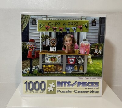 Bits And Pieces Puzzle 1000 Pieces  Cups 4 Pups  By Brooke Faulder, New Sealed