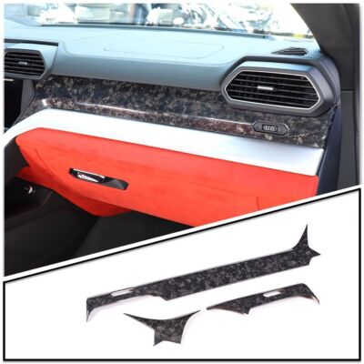 Forged Carbon Central Dashboard Cover Decorative Trim For Lamborghini URUS 18-22