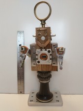 Industrial Robot 14" Tall w/ Multiple Metal Elements on Aluminum Base