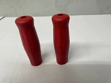 Suzuki Vintage style red rubber coke bottle street bike Grips 7/8" 130MM