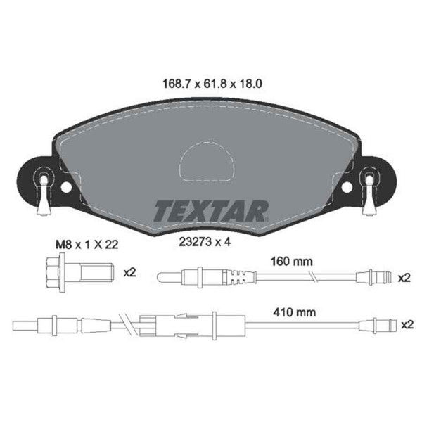 Textar Bremsbelagsatz, Scheibenbremse 2327301-image