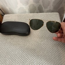 VINTAGE B L RAY BAN AVIATOR SUNGLASSES WRAP AROUND GREEN