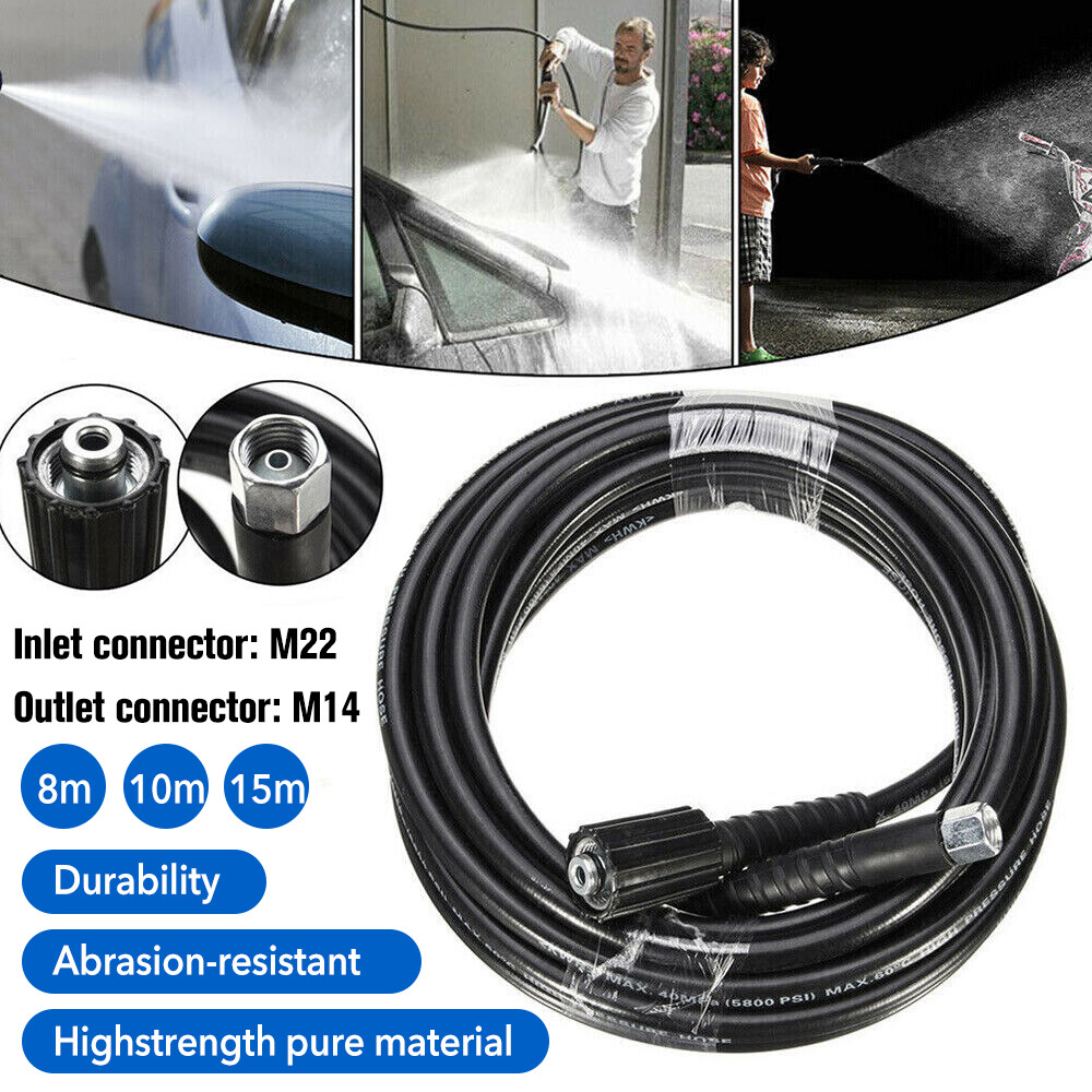 10/15M Heavy Duty High Pressure Washer Hose M22 M14 Jet Power Wash Pipe