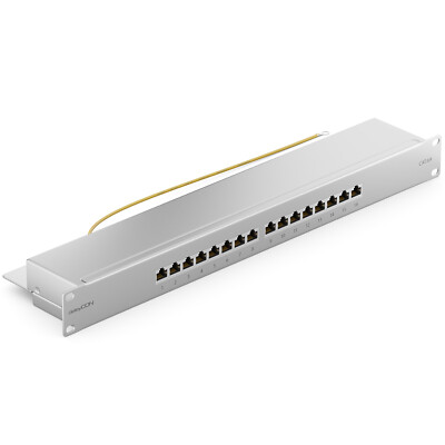 CAT 6a Patchpanel 16 Port Netzwerk LAN RJ45 Verteilerfeld 19'' Zoll Rackeinbau