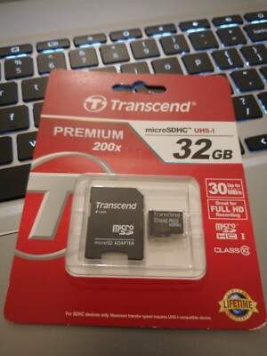 Brand New Sealed Transcend 32GB SDHC Premium 200x Memory Card 