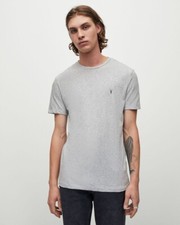 AllSaints Tonic Crew Regular Fit Short Sleeve T-Shirt Gray Mens S Small