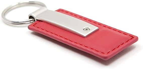 New! RAM Longhorn Laramie Red Leather Key Fob Logo Key Chain