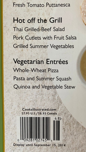 recipes Cook's Illustrated Cooking Fresh magazine 2014 grains vegetarian grill - Picture 3 of 16
