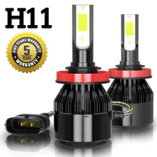 4 Sides H11 LED Headlight High or Low Beam Bulbs 1800W 216000LM 6000K White 2Pcs