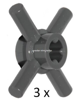 New Lego 3x Dark Bluish Gray Technic Axle Connector Hub 4 Bars Axle Hole 68888