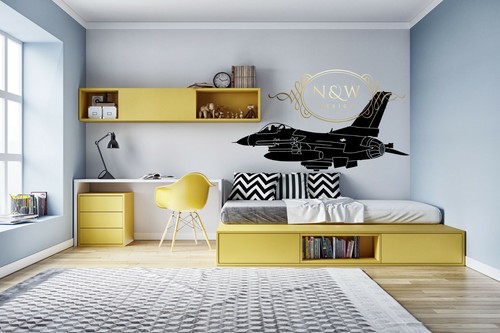F-16 Fighting Falcon Jet Plane Aircraft Army Wall Window Vinyl Sticker Decor - Picture 2 of 5