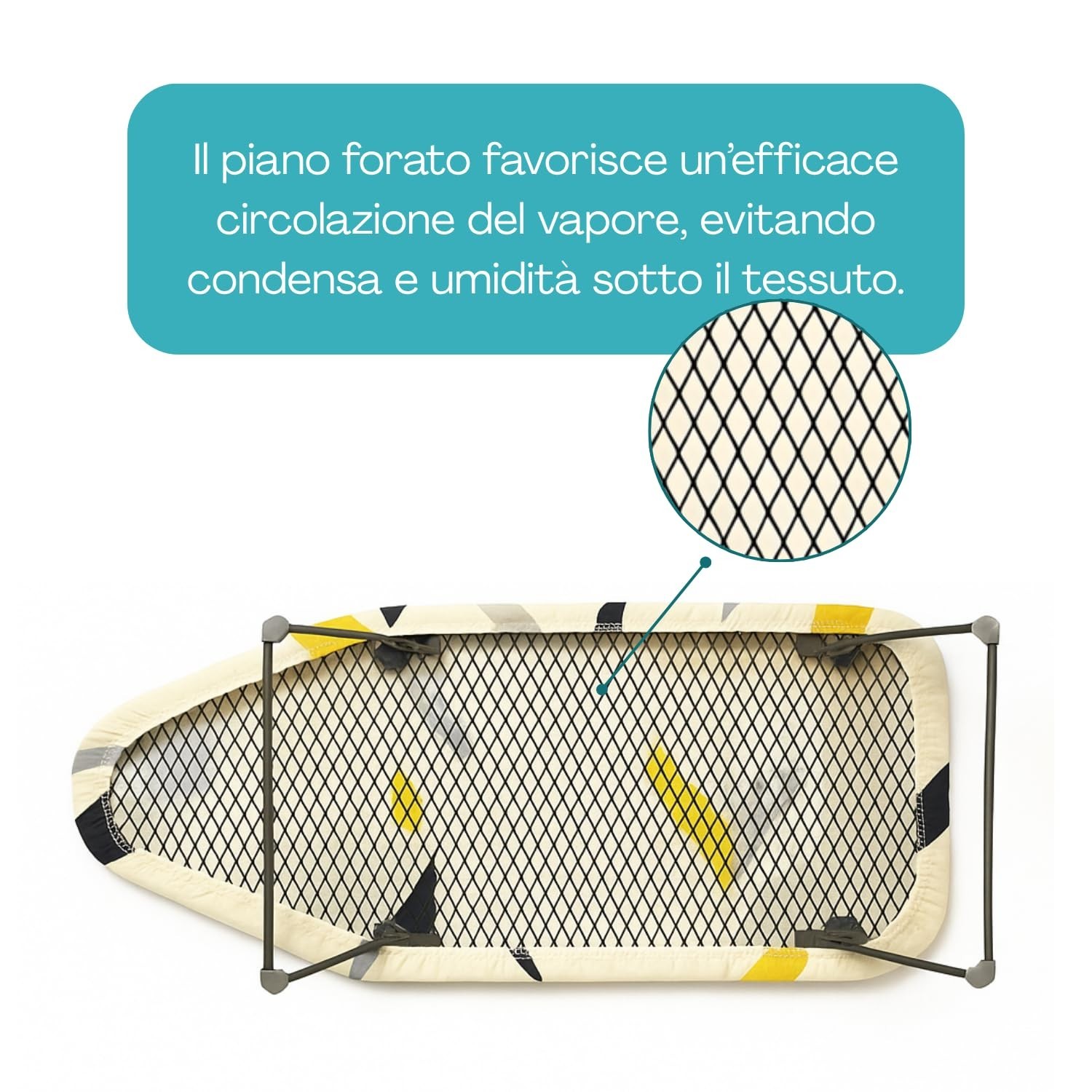 Asse da Stiro da Tavolo 74x30x15 cm Salvaspazio in Metallo con Copriasse 3082F foto 4