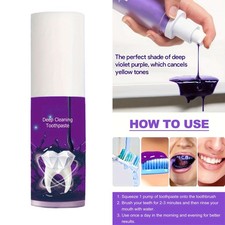 1Pcs 30ml Oral Care Purple Whitening Toothpaste Color Correction Refreshing