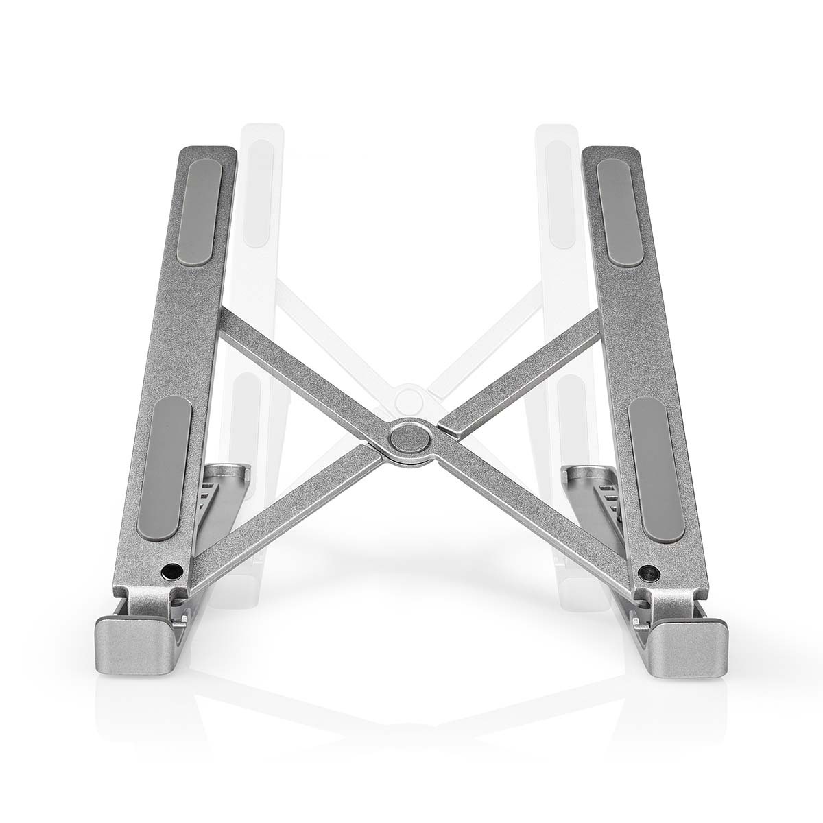 Support PC portable 17 pouces Nedis pliable et réglable en aluminium argent