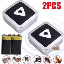 2PCS Ultrasonic Mouse Repeller Rat Rodent Insect Spider Repellent with Battery